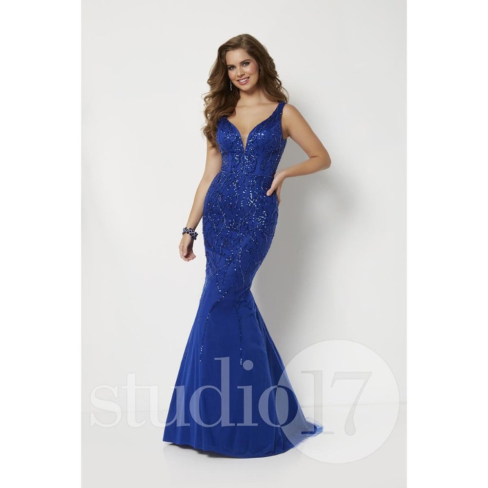 Studio 17 Style 12679 - Royal Tulle Classic Prom Dress - Size 6